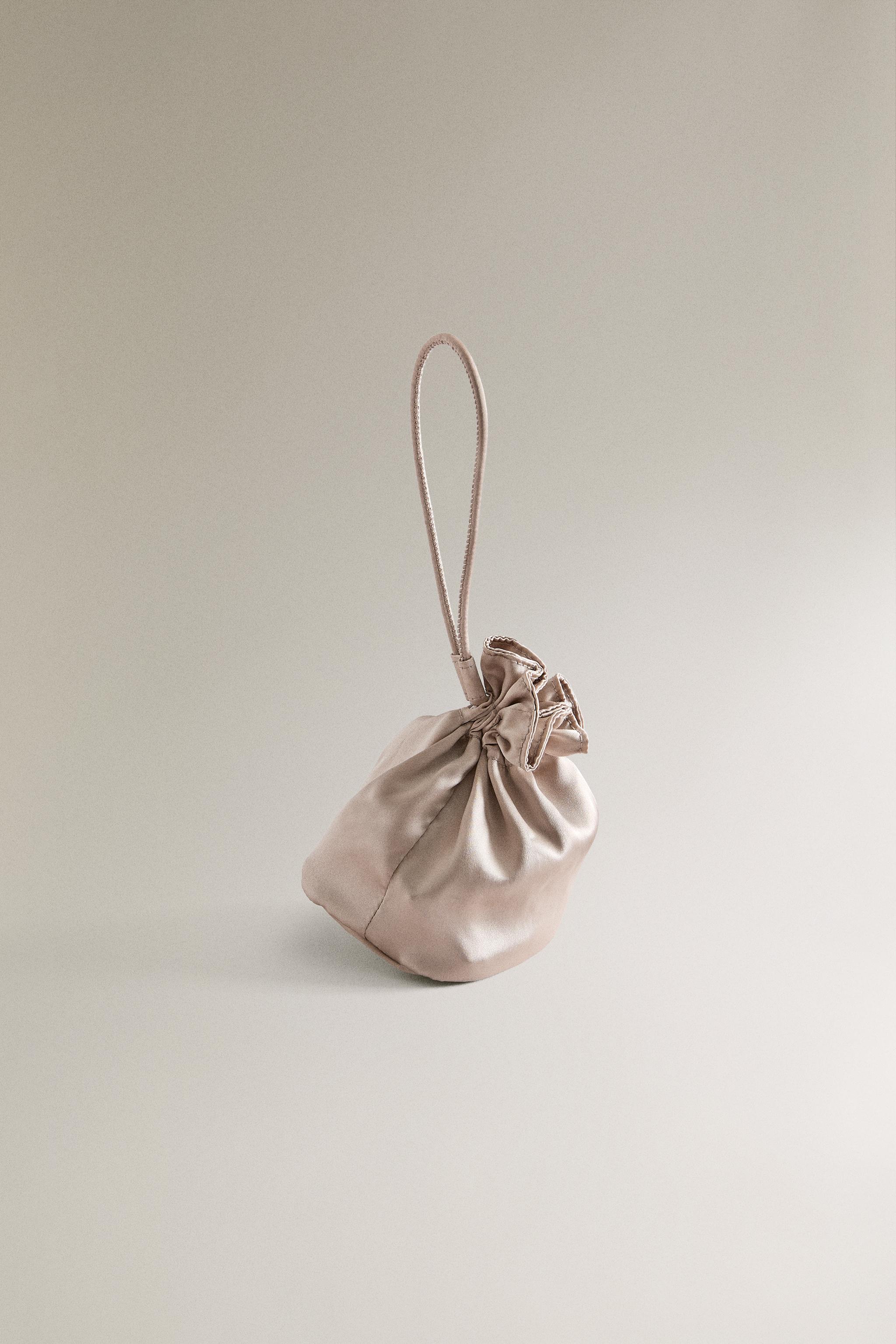 SATIN POUCH — Ecru White
