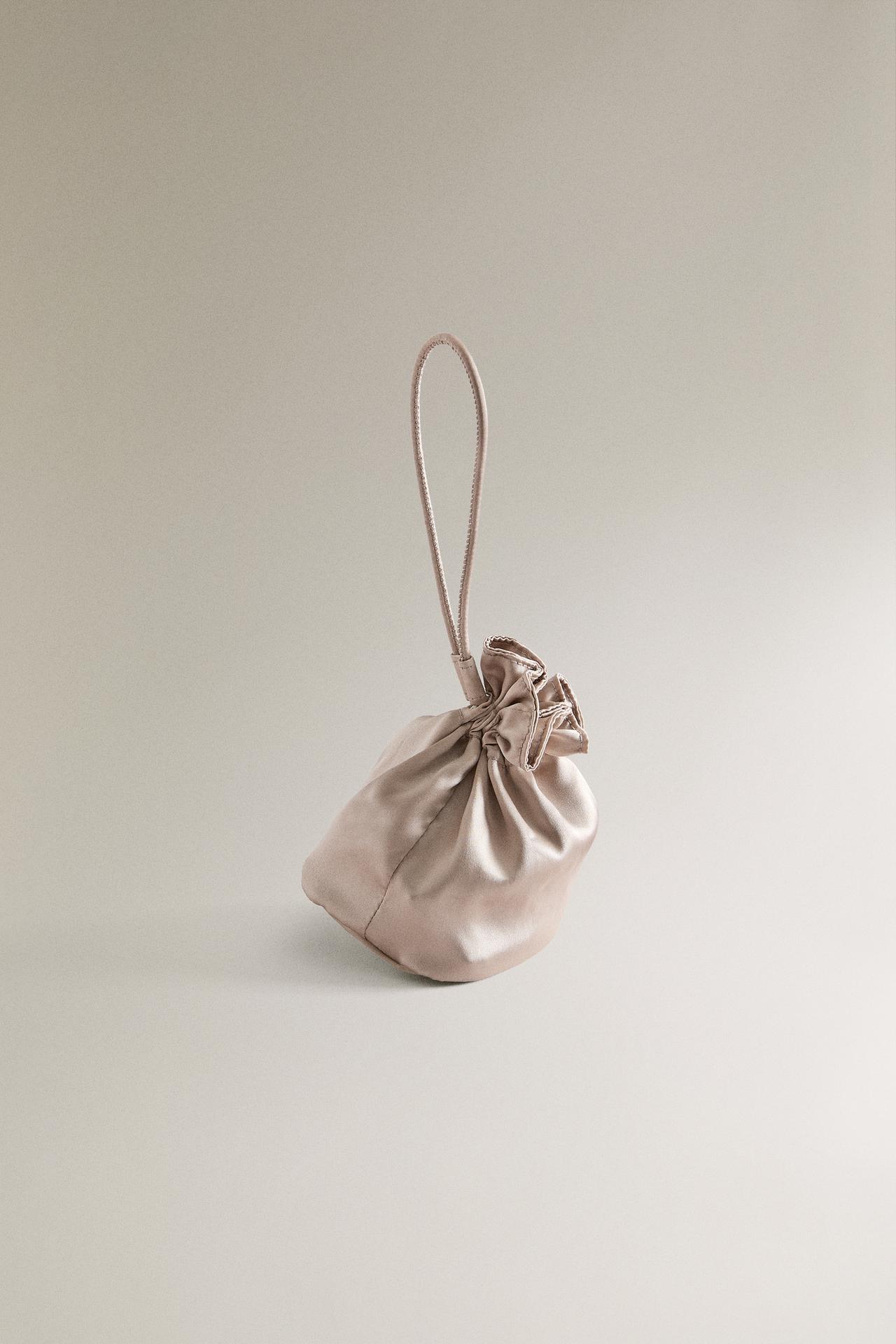 SATIN POUCH — Ecru White