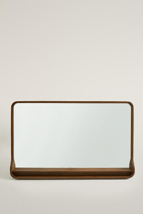 WOODEN SHELF MIRRORED - Brown by Zara - Image 0