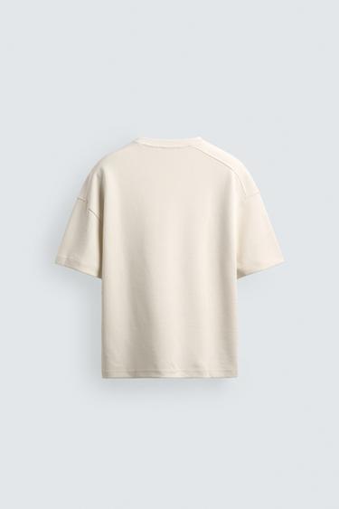 Zara RELAXED FIT INTERLOCK SWEATSHIRT - Oyster-white