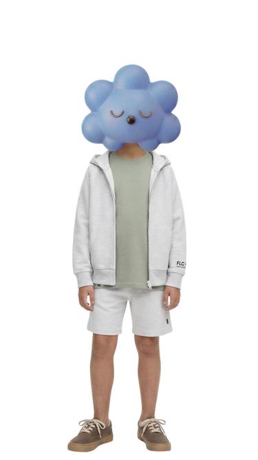 VELOURS SWEATSHIRT MET RITS - Grijs gemêleerd van Zara