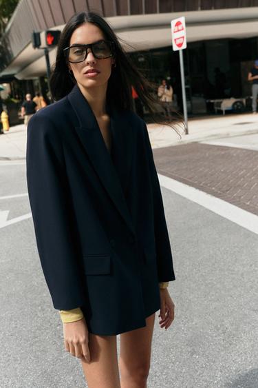 ДВУБОРТНЫЙ БЛЕЙЗЕР ОВЕРСАЙЗ — МОРСКОЙ СИНИЙ от Zara