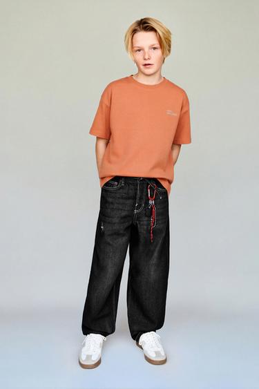 HEAVY WEIGHT SLOGAN T-SHIRT - Orange by Zara