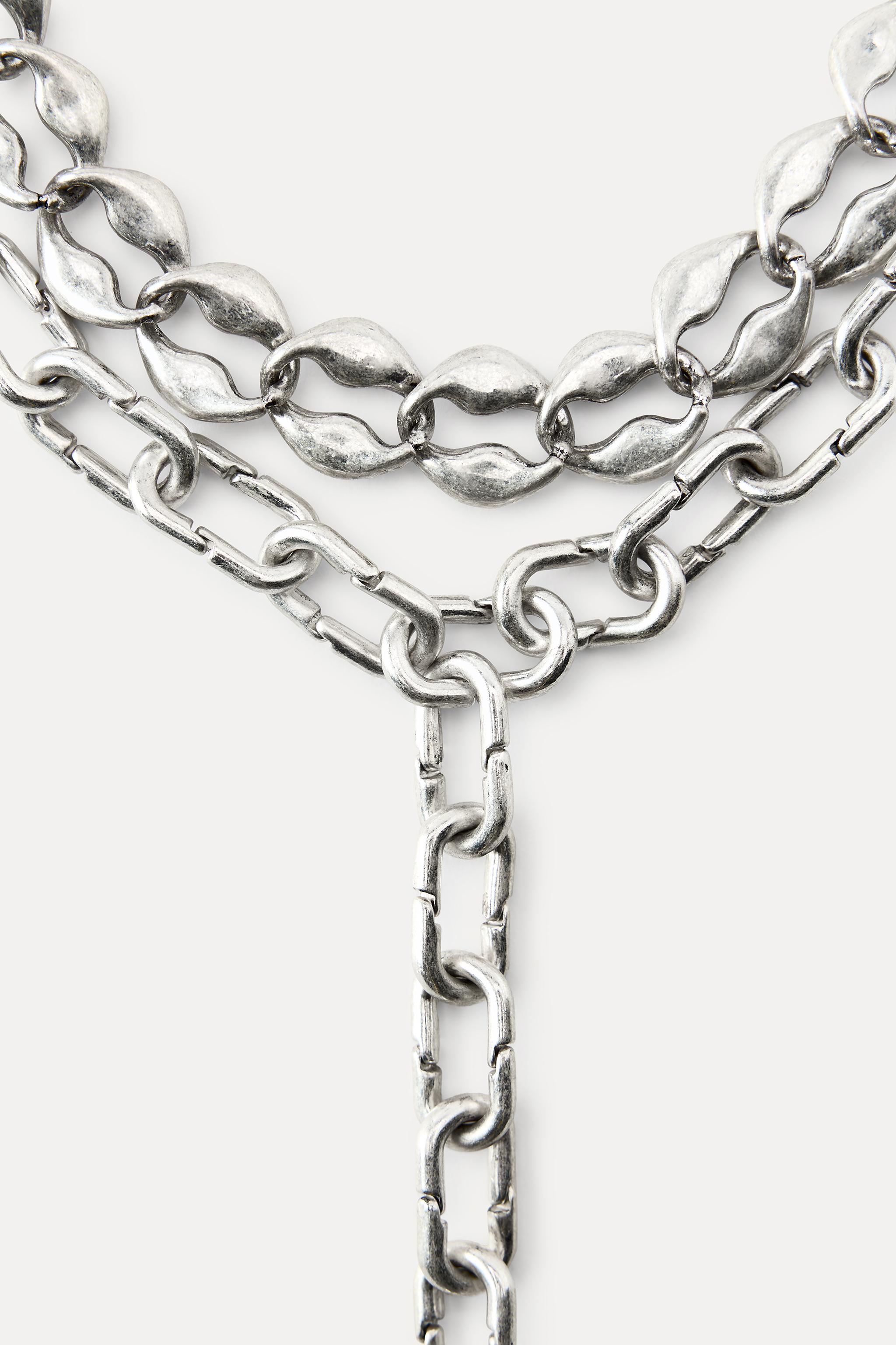 【ZARA】ホーンチェーンネックレス3本セット 4736/090/303 PACK OF 3 HORN CHAIN NECKLACES - Golden | ZARA United States