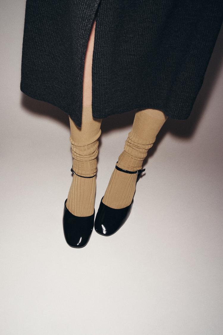 FAUX-PATENT MARY JANE SHOES Black ZARA United Kingdom