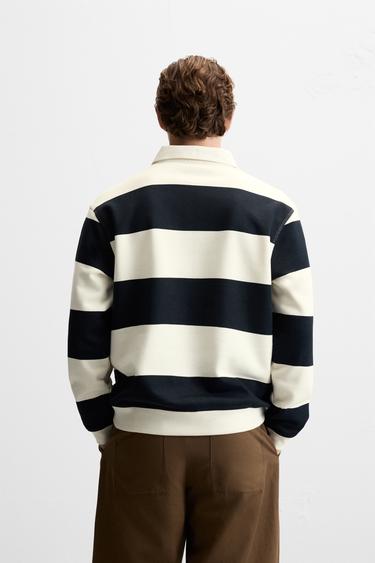 POLO SHIRT WITH CONTRAST COLLAR - Ecru / Navy by Zara - Image 2