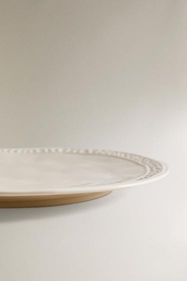 STONEWARE DESSERT PLATE WITH RAISED DESIGN - Cream by Zara - Image 3