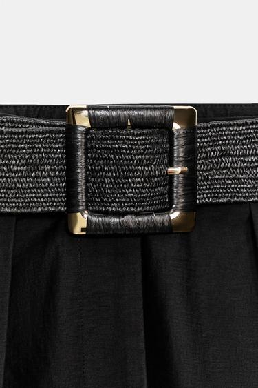 BELTED LAYERED MIDI SKIRT - Black by Zara - Image 9