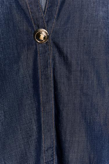 Z1975 DENIM SHIRT WITH GOLD APPLIQUÉ - Blue by Zara - Image 9