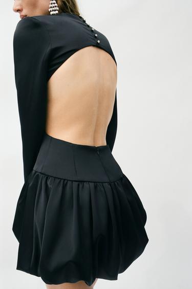 ROBE COURTE EFFET BALLON - Noir de Zara - Image 3