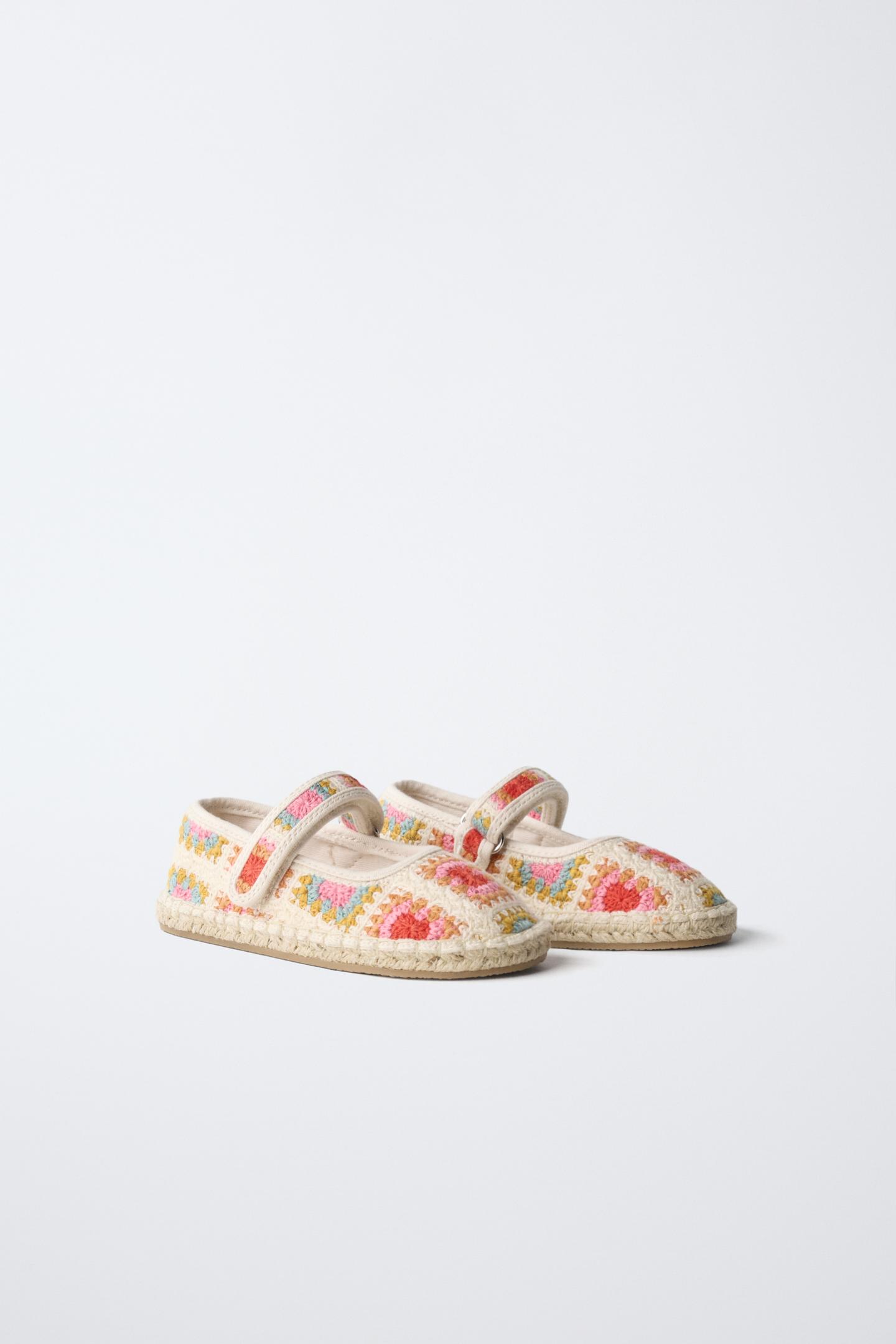 Детские балетки Zara Crochet Effect Ballet Flats, цвет: Молочный белый — фото 2