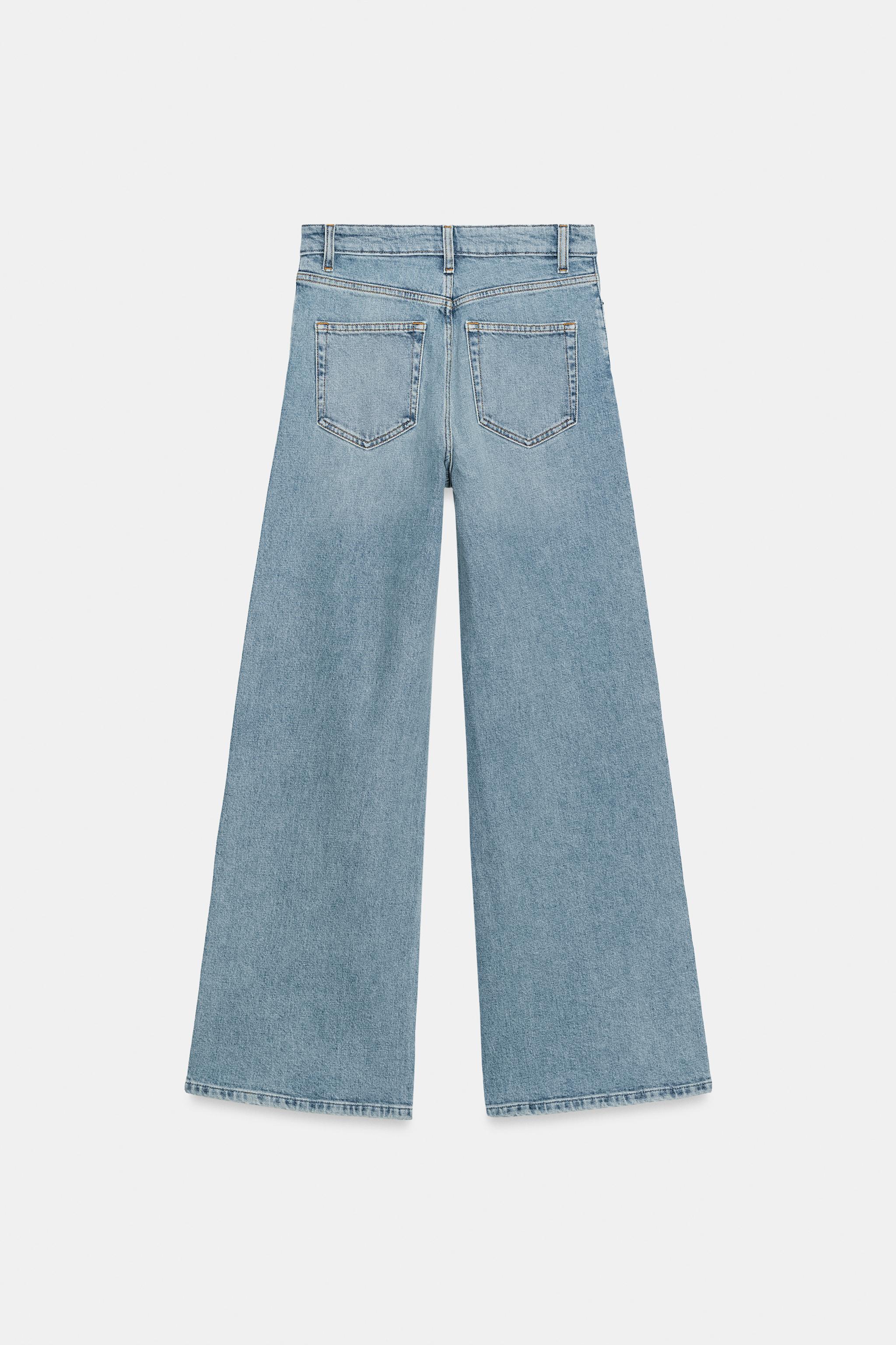 Zara ZW COLLECTION COMFORT YÜKSEK BEL GENİŞ PAÇA JEAN görsel 7