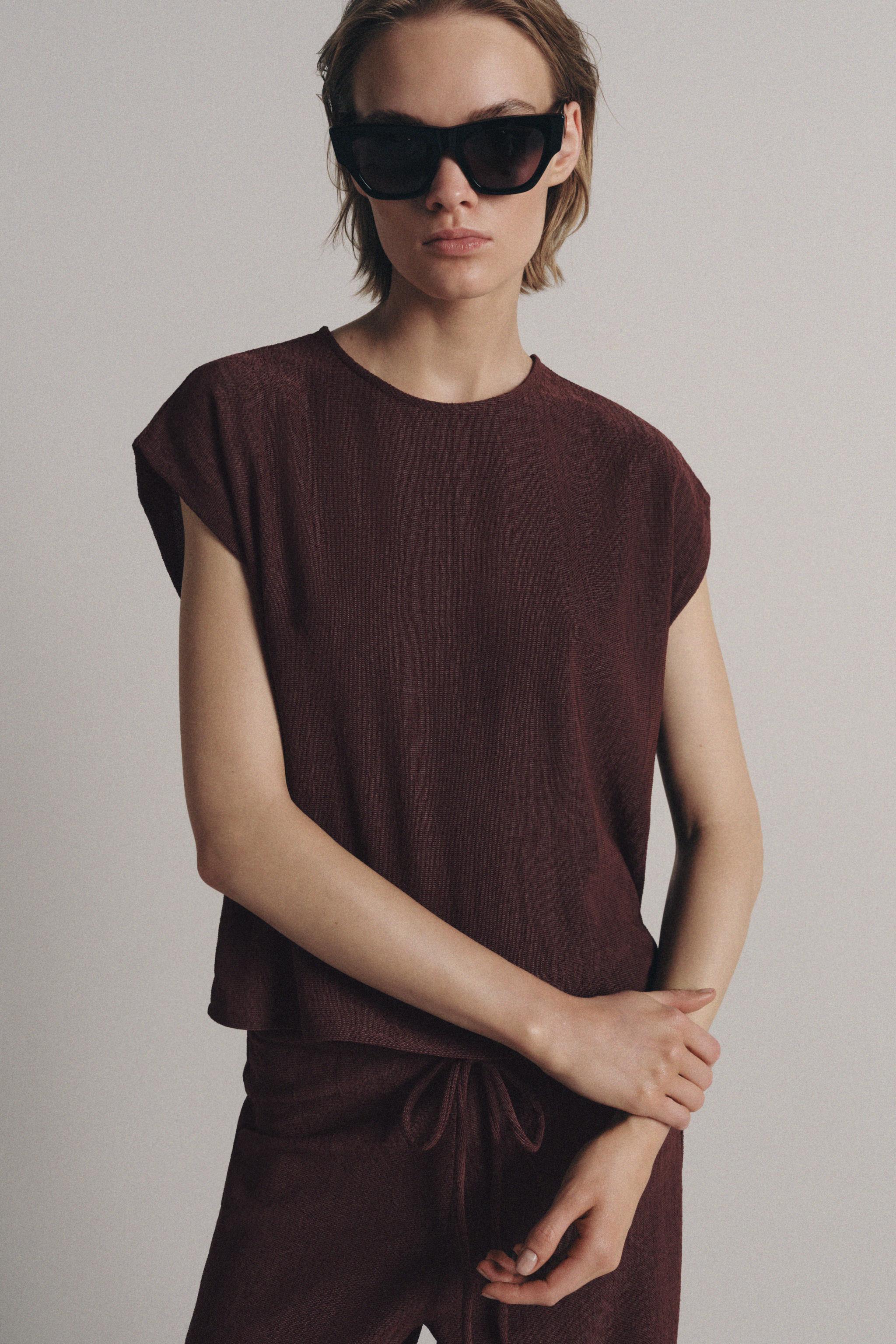 Женские топы Zara RUSTIC SLEEVELESS TOP — фото 2