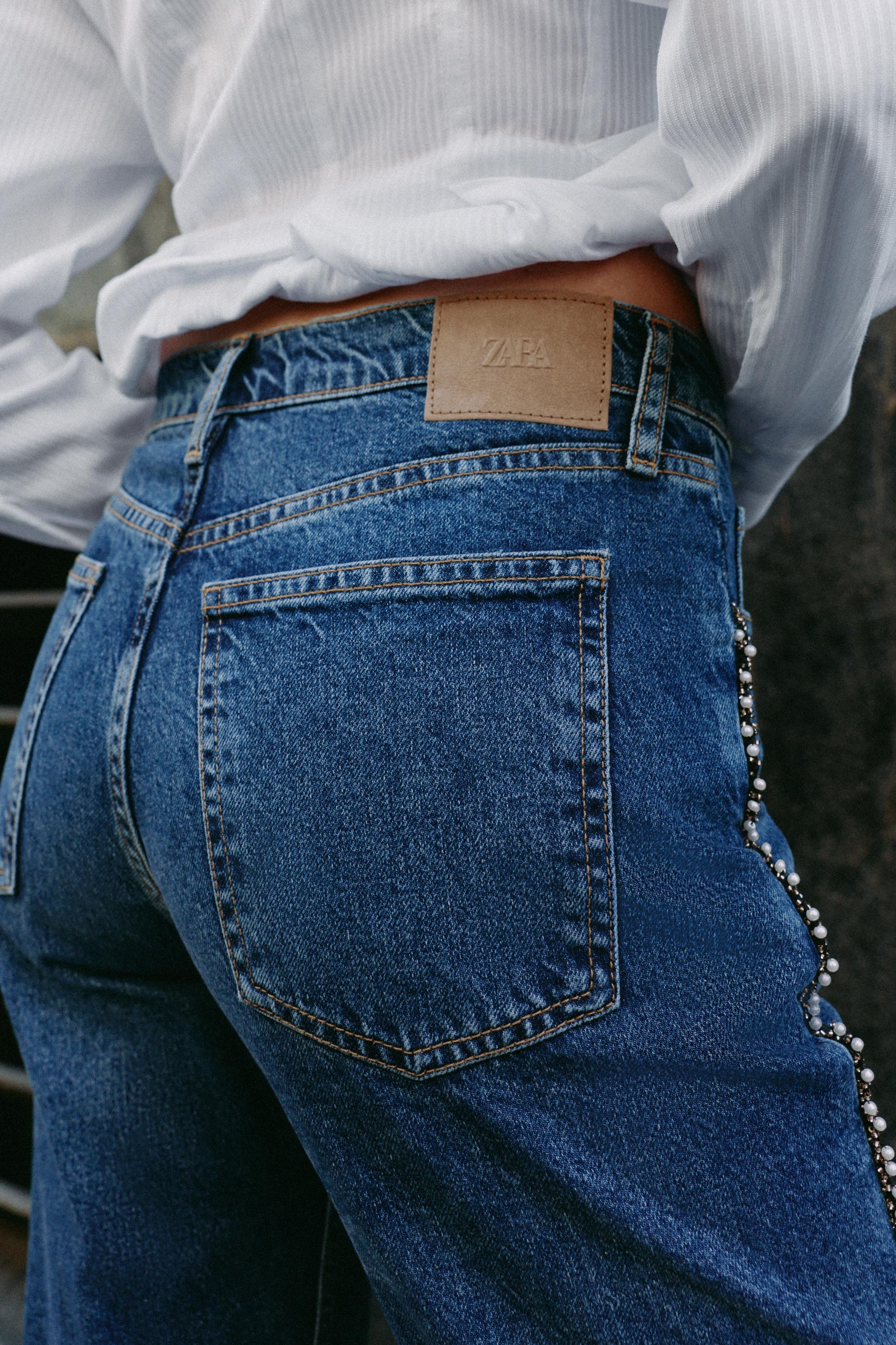 Z1975 MID-RISE SLIM STRAIGHT PEARL JEANS