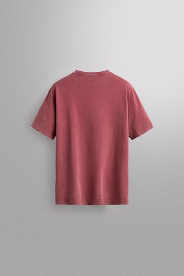 T-SHIRT DE RUNNING EN COTON - Rouge de Zara - Image 1