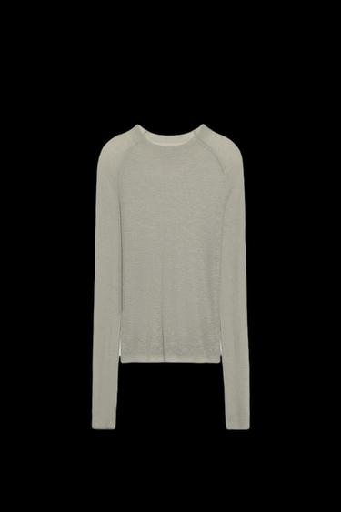 TOP PUNTO EXTRAFINO - Gris claro de Zara