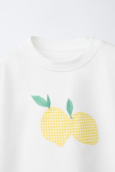 T-SHIRT À PIÈCE CITRONS - Blanc cassé de Zara - Image 2