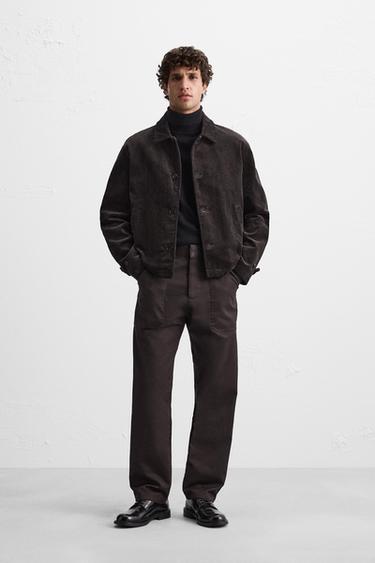 RELAXED-FIT TROUSERS - Dark brown by Zara - Image 0