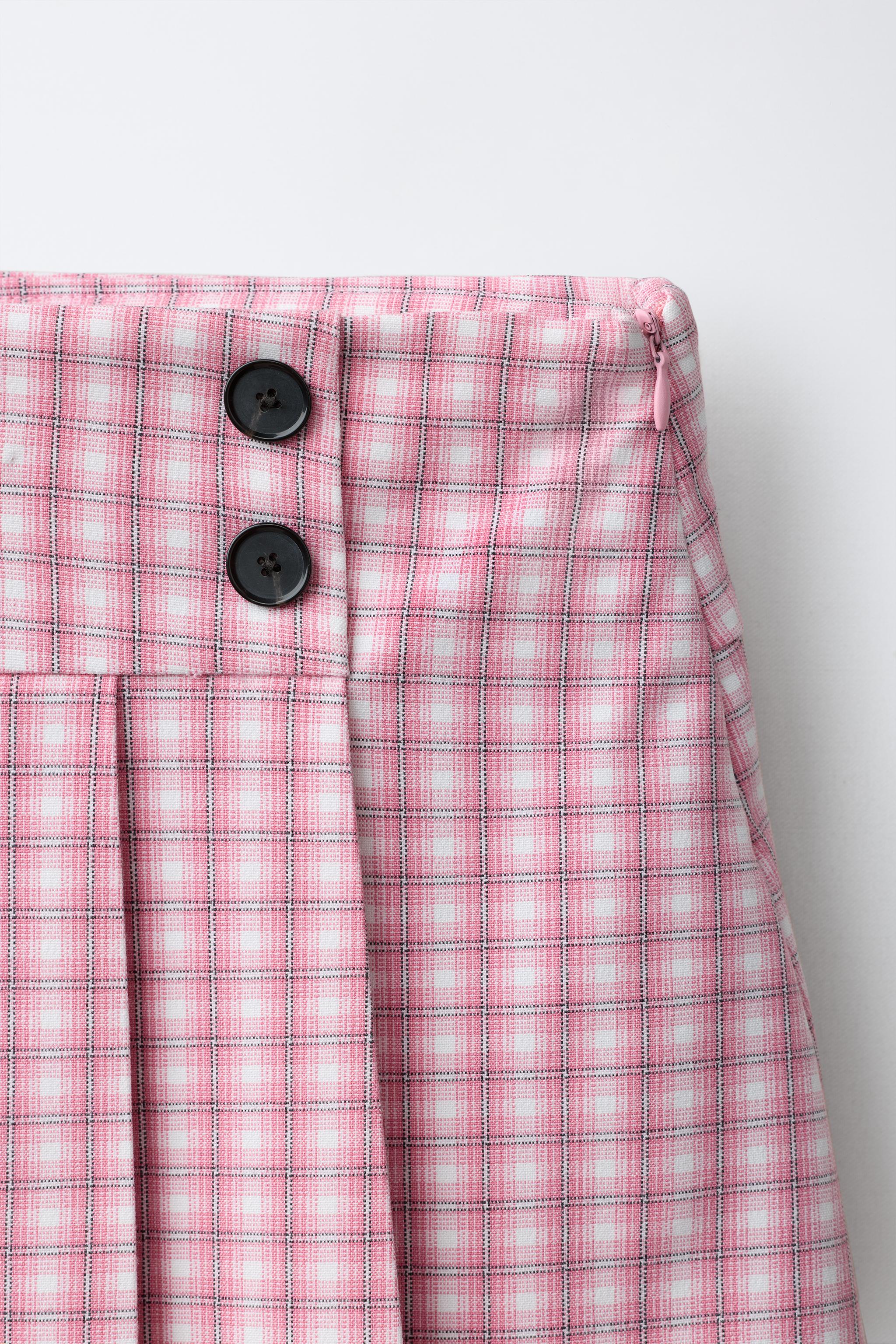 PLAID PLEATED SKIRT