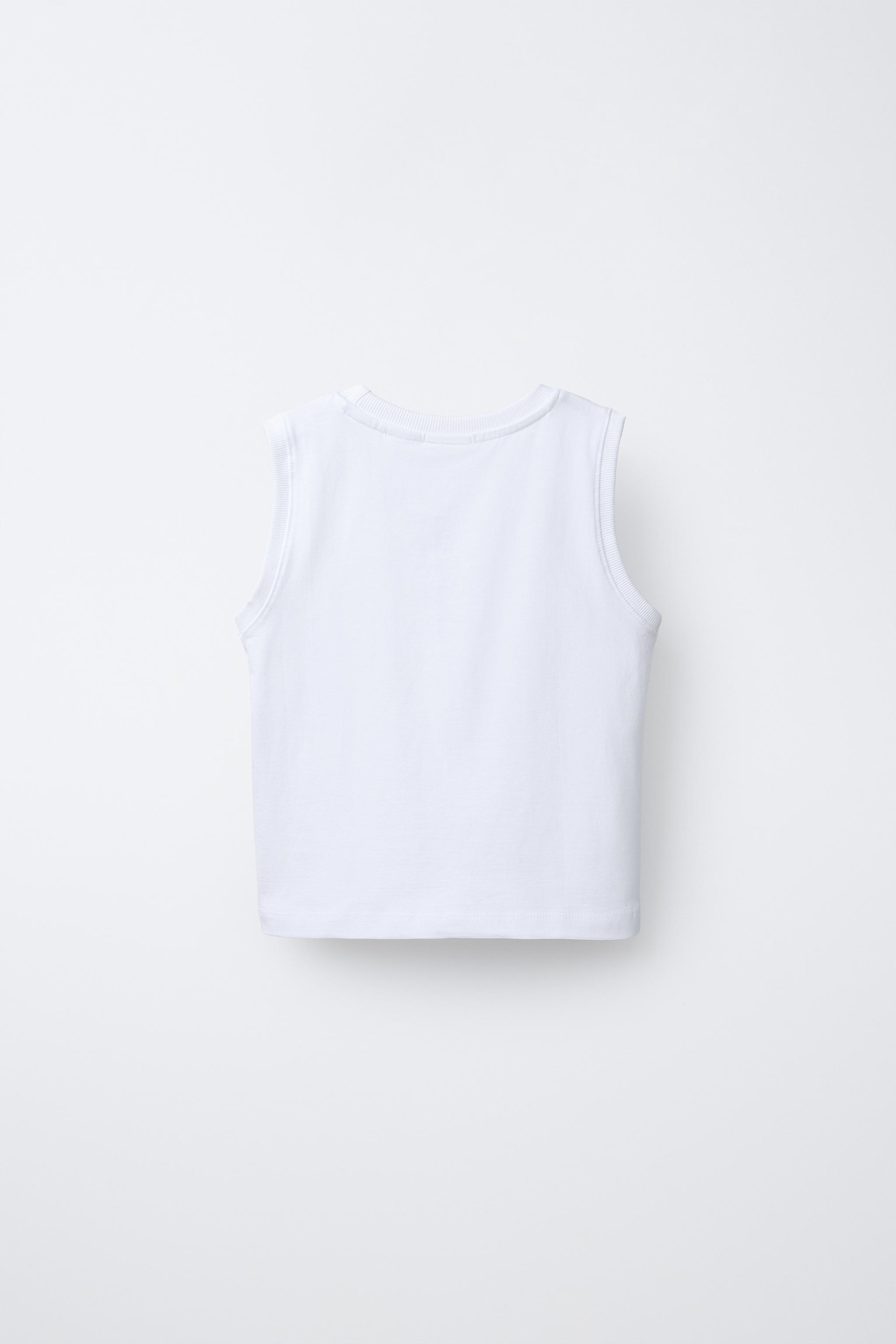 PLAIN SLEEVELESS T-SHIRT