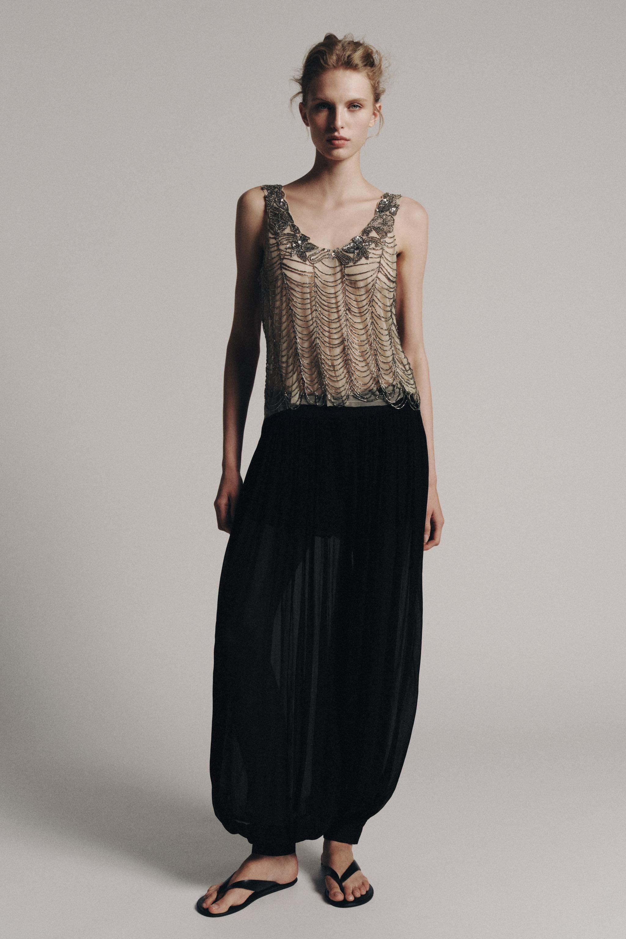 ZW COLLECTION BEADED TOP — Silver