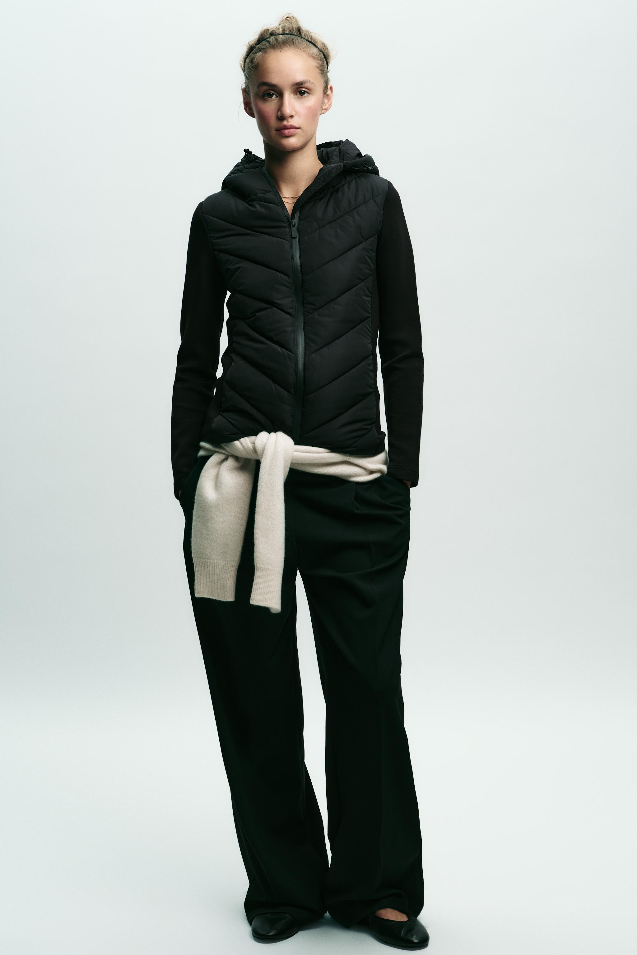 zara アウター COMBINATION PUFFER JACKET - Black | ZARA United States