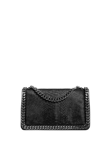 EMBOSSED CHAIN-TRIMMED BAG