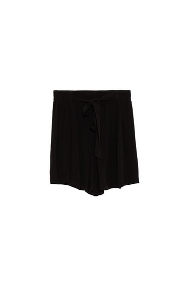 FLOWING BERMUDA SHORTS WITH TIED BELT
