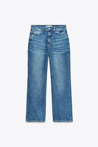 JEANS Z1975 STRAIGHT TIRO ALTO FULL LENGTH - Azul medio de Zara - Imagen 0
