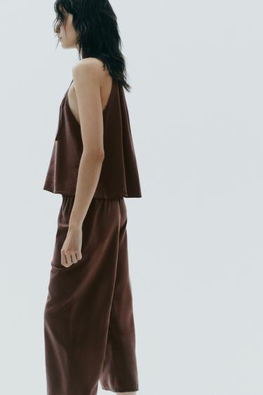 FLOWING HALTER TOP - Brown by Zara - Image 4