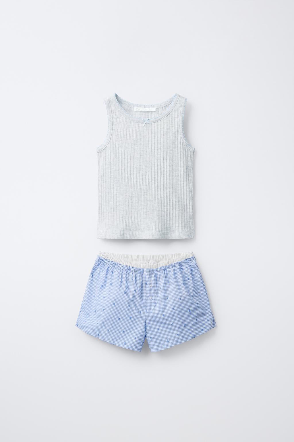 Zara 6-14 yaş/ Vichy damalı kombinə pijama