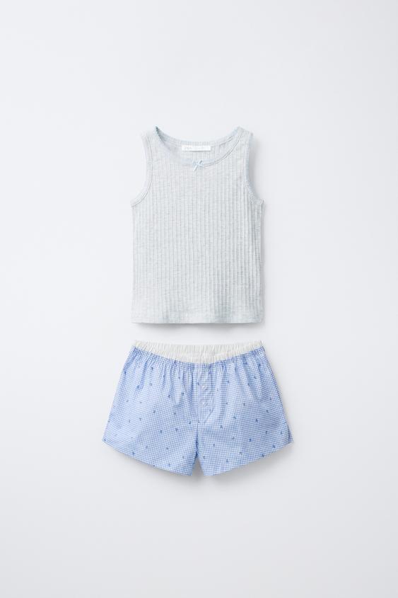 6–14 ЛЕТ/ПИЖАМА В КЛЕТКУ ВИШИ — СИНИЙ от Zara — изображение 0