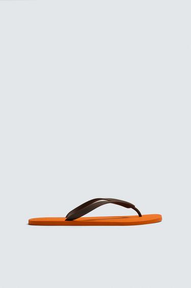 SANDALIA TIRAS - Naranja de Zara