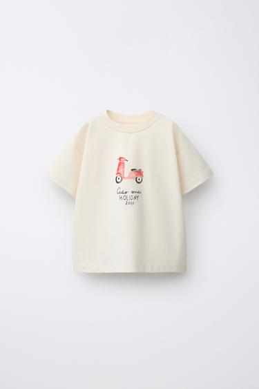 MOTORBIKE PRINT T-SHIRT - Ecru by Zara - Image 0
