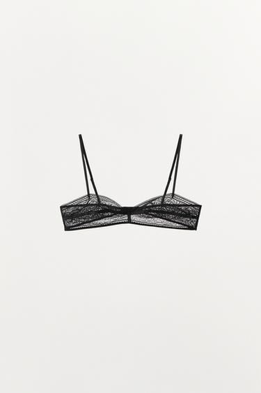 LACE TRIANGLE BRALETTE - Black by Zara