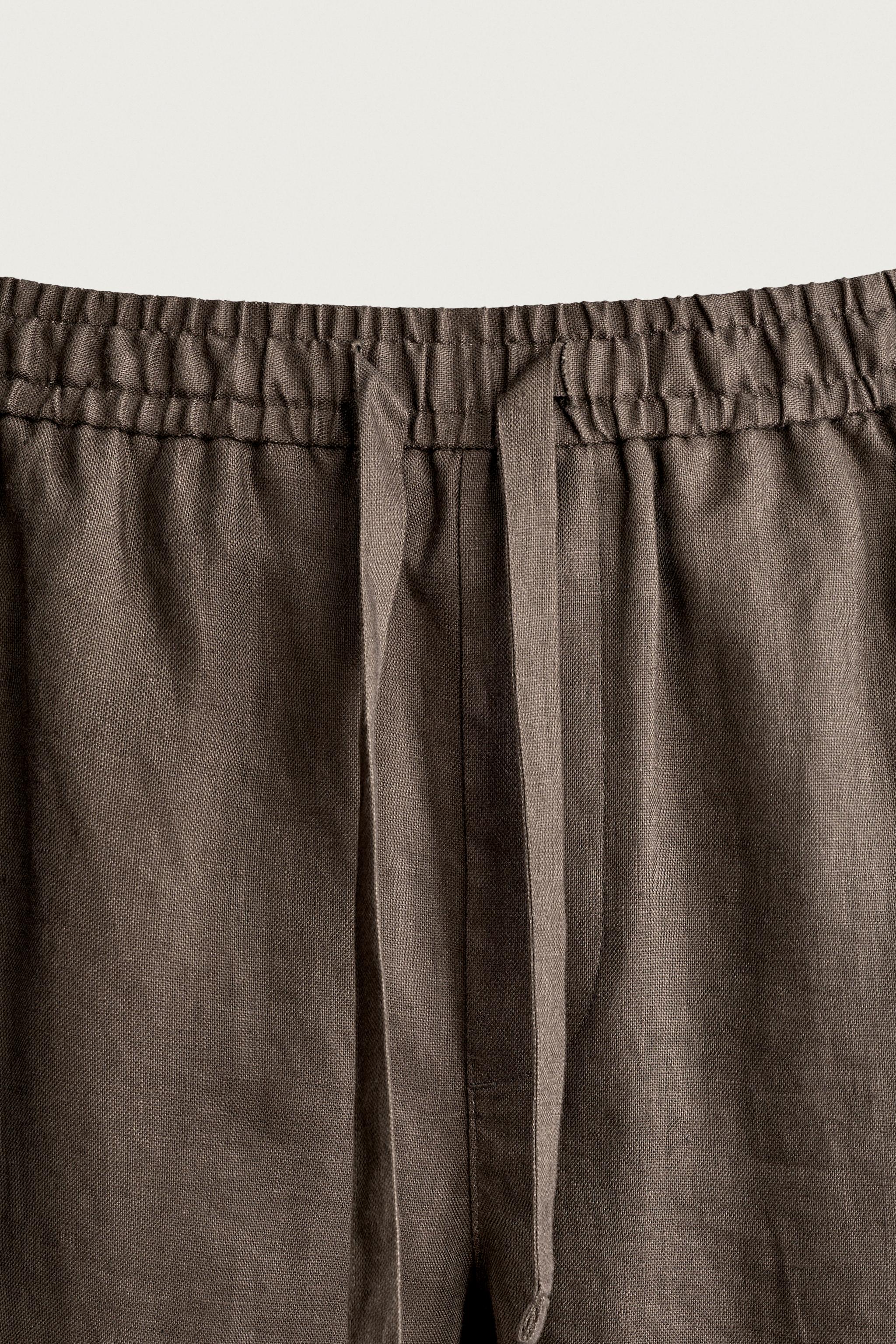 RELAXED FIT 100% LINEN PANTS