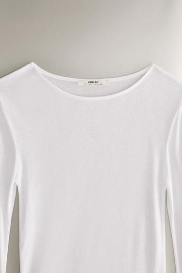 COTTON T-SHIRT - White by Zara - Image 1