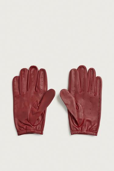 SHORT LEATHER GLOVES — Red 2