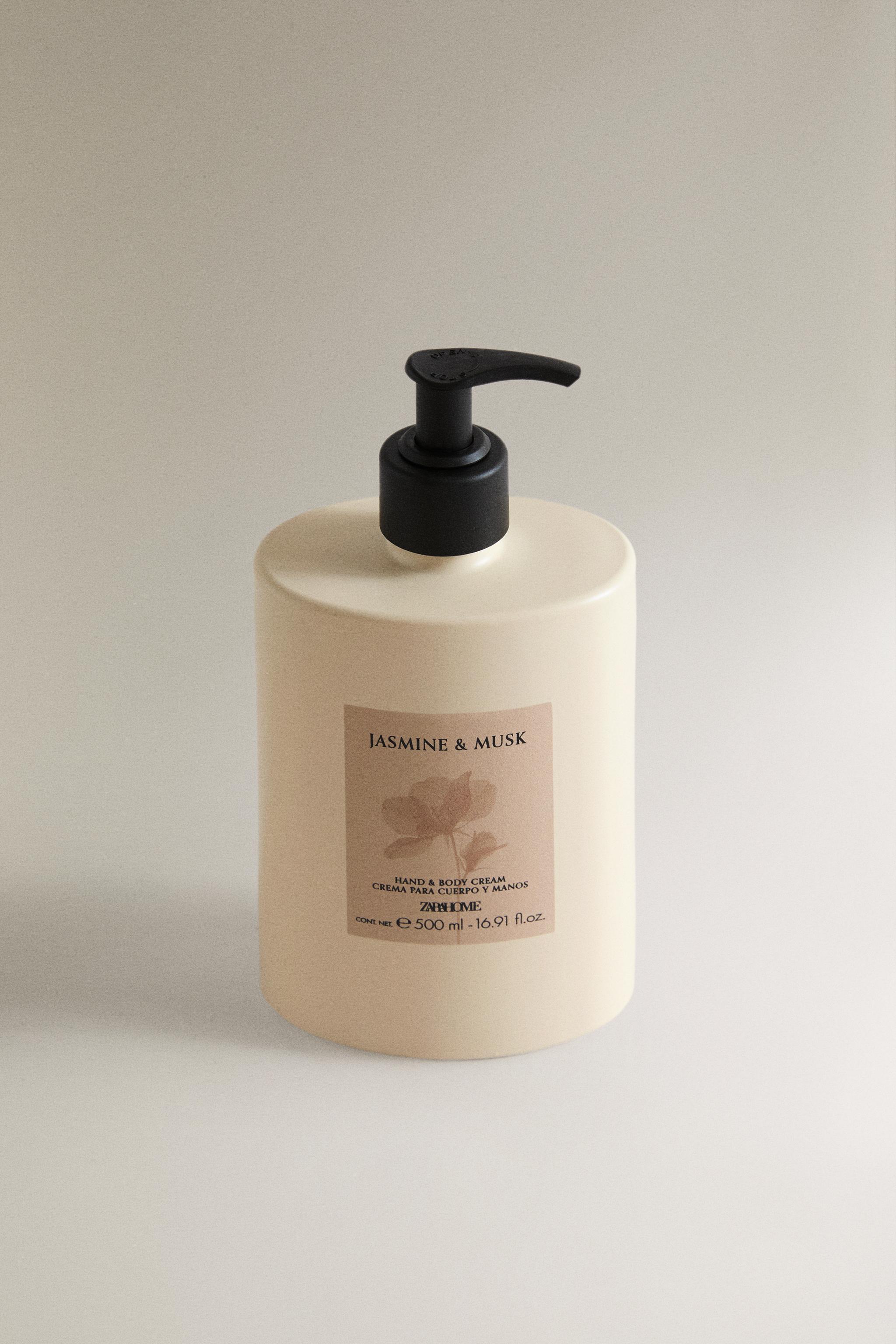 (500 ML) JASMINE & MUSK HAND AND BODY CREAM — Light yellow