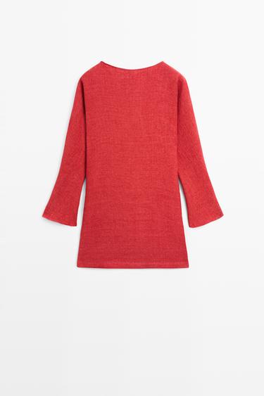 Zara Long sleeve mini dress - Magenta - Image 0
