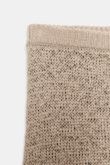 KNIT MIDI SKIRT - SAND/BROWN by Zara - Image 8
