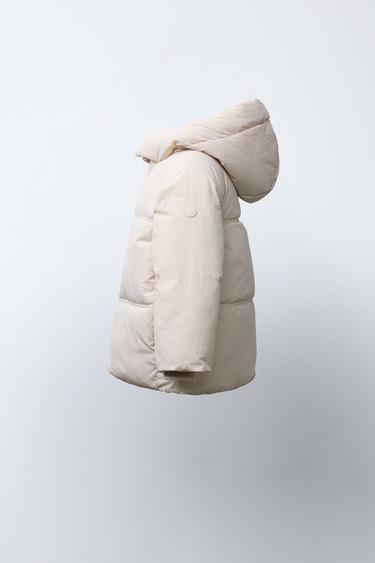 WATER REPELLENT HOODED PADDED JACKET - Ecru by Zara - Image 2