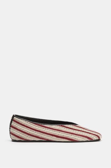 STRIPED FABRIC BALLET FLATS - Multicoloured by Zara - Image 2