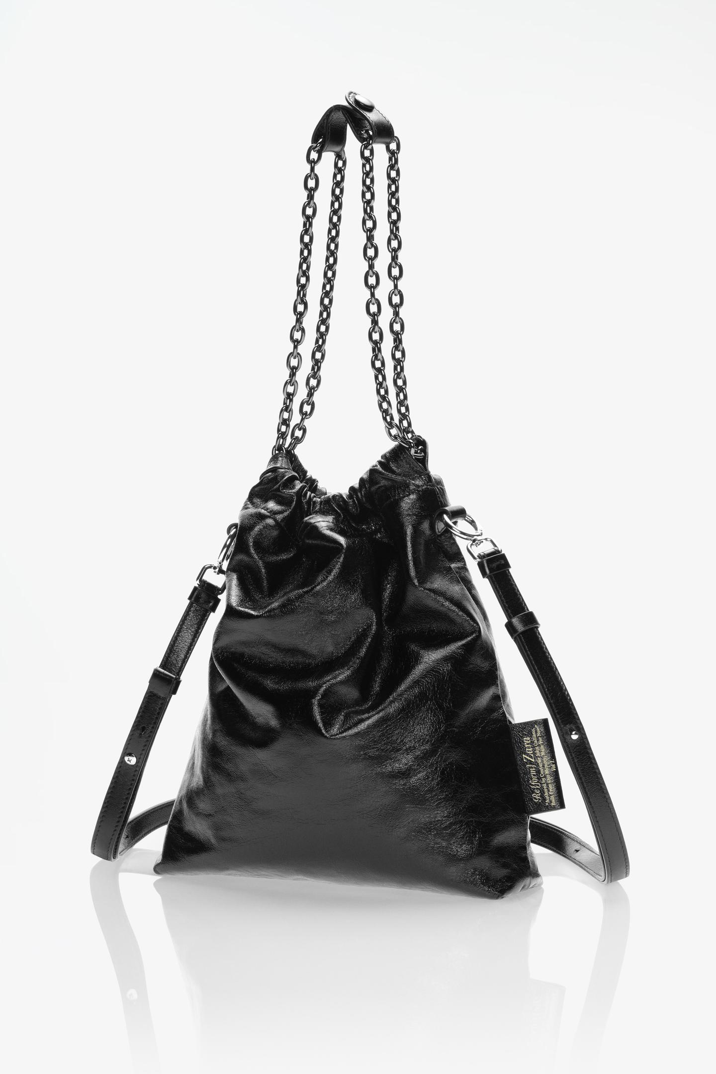 Женская сумка Zara Limited Edition Tri-Chic Small Leather, цвет: Чёрный — фото 3