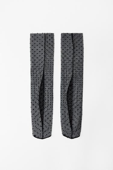TULLE SPOT KNEE-HIGH SOCKS - Black by Zara