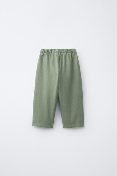 PANTALON BAGGY EN JERSEY ÉPAIS - Vert clair de Zara - Image 1