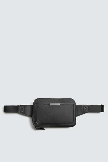 Zara TEXTURED BELT BAG - Black