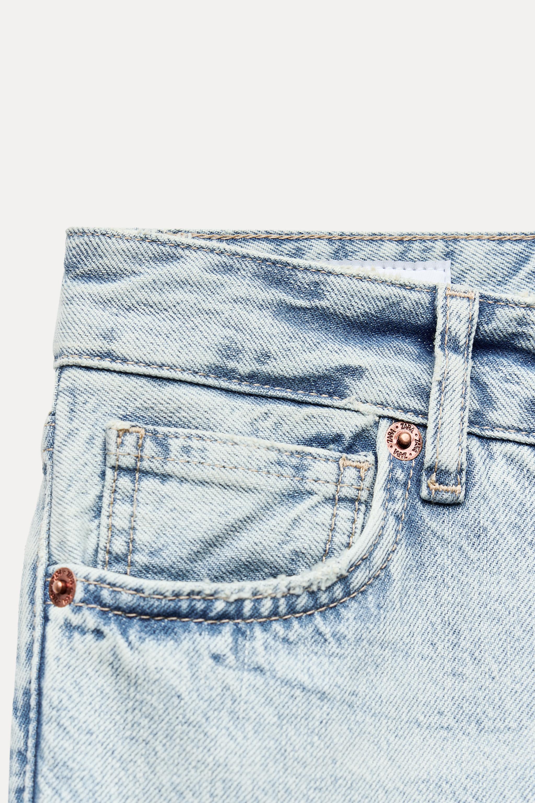TRF LOW RISE STRAIGHT CUT CROPPED JEANS - Light blue | ZARA