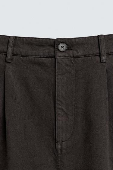 PANTALON STRAIGHT FIT À PLIS - Marron de Zara - Image 8