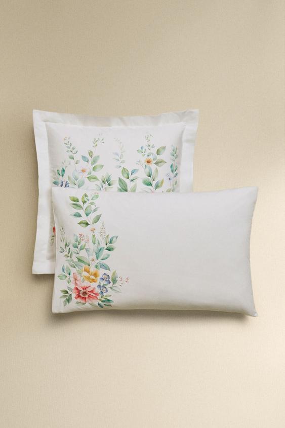 Sykting Federe Cuscino Quadrate 45x45 Cm – Set Da 5 Con Stampa Moderna – Cotone E Lino – Cerniera Nascosta – Solo Coperture